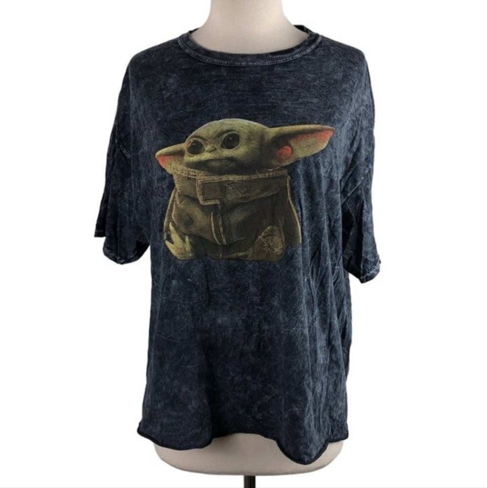 VFifthSun Star Wars Womens The Mandalorian Grogu Grey Tee Shirt Size XL